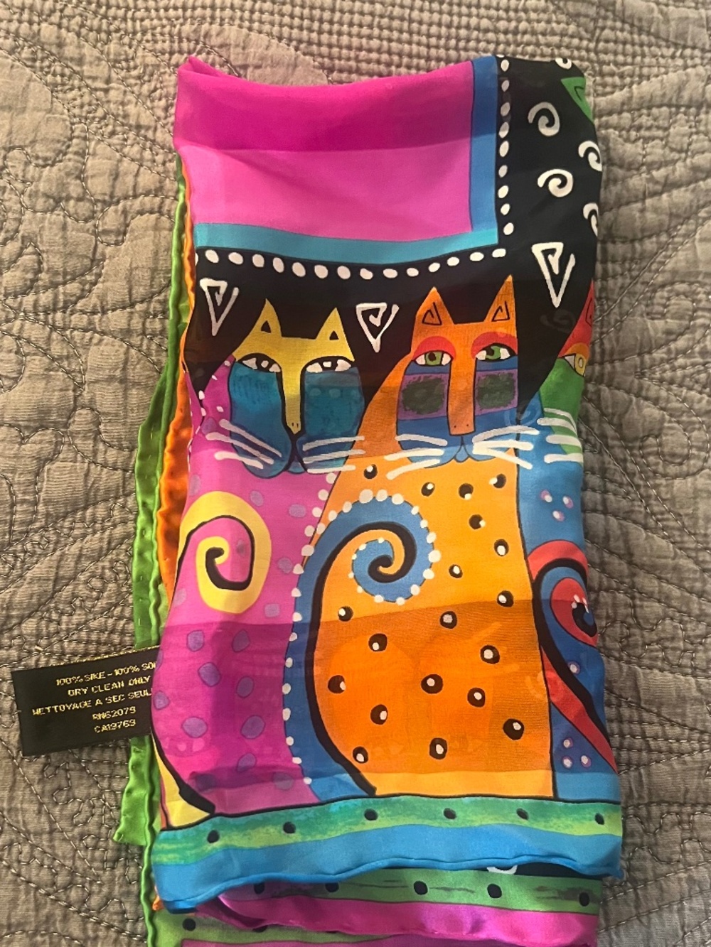 Laurel Burch Cat Square Silk Scarf